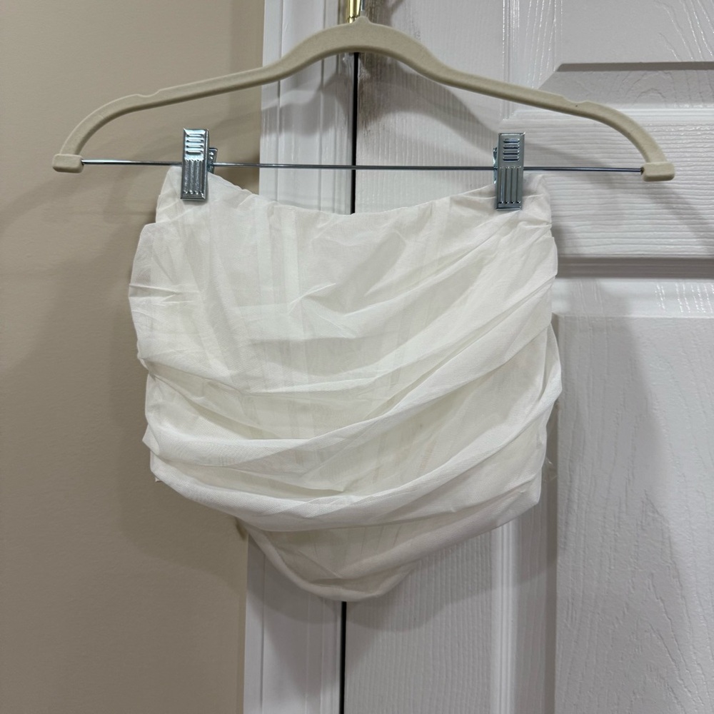 superdown White Ruched Bustier
